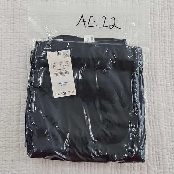 Zara Wide Leg Pants Women's 4 (32x32) Navy Blue NEW NWT 100% Cotton Supersoft - Picture 15 of 15